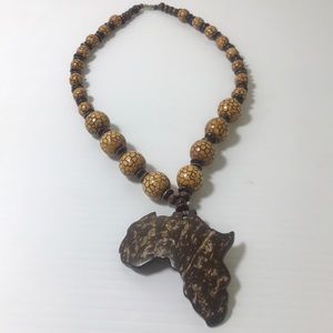 Beaded Necklace from Africa Natural Material 12 in